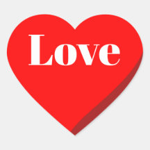 3D Rood Hart Liefde Sticker
