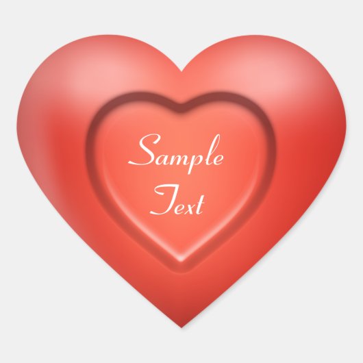 3D rood Hart Sticker (Voorkant)
