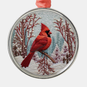 3D rood kardinaal vogel kerst metalen Ornament