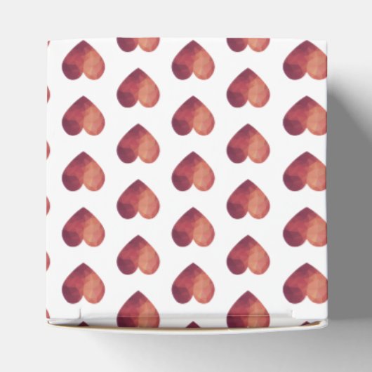 3d rood stel monogram huwelijksdatum bedankdoosjes (Bovenkant)