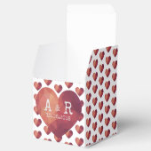 3d rood stel monogram huwelijksdatum bedankdoosjes (Geopend)