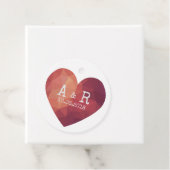 3d rood stel monogram huwelijksdatum bedankjes labels (In situ)