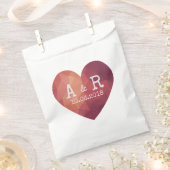 3d rood stel monogram huwelijksdatum bedankzakje (Geknipt)