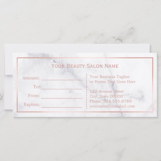 3D Roos Gold Lips Beauty Salon Cadeaubon (Achterkant)