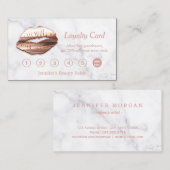 3D Roos Gold Lips Make-up Salon Marmeren Loyalitei Klantenkaartje (Voorkant / Achterkant)