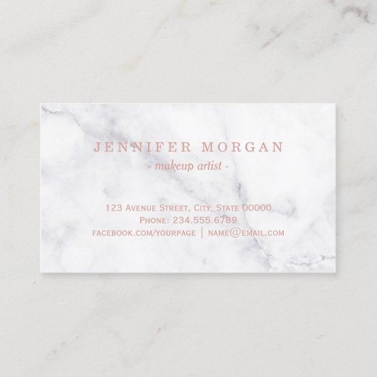 3D Roos Gold Lips Make-up Salon Marmeren Loyalitei Klantenkaartje (Achterkant)