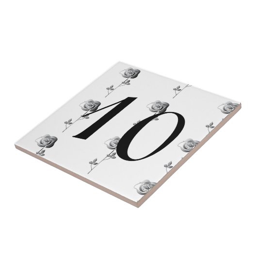 3D Roos House Number Tile Tegeltje (Zijkant)