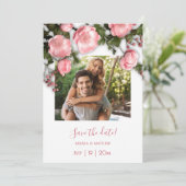 3D Roses Greenery Wildflowers Save The Date (Staand voorkant)