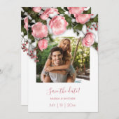 3D Roses Greenery Wildflowers Save The Date (Voorkant / Achterkant)