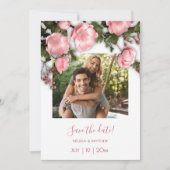 3D Roses Greenery Wildflowers Save The Date (Voorkant)