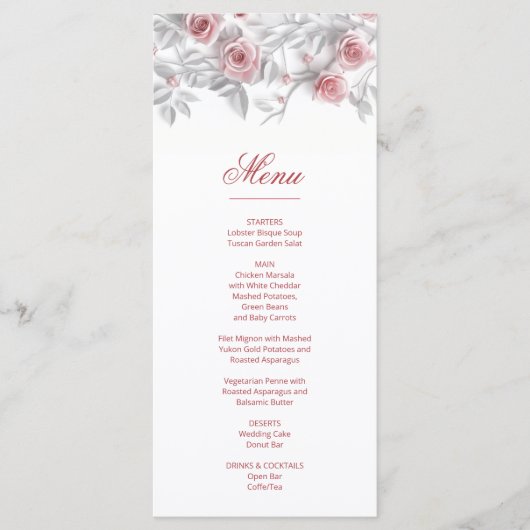 3D Roses Heritage Style  Menu (Voorkant)