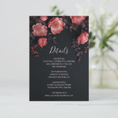 3D Roses Wildflowers Apricot Black Informatiekaartje (Staand voorkant)