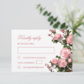 3D  Roses Wildflowers  Wedding RSVP Kaartje (Staand voorkant)