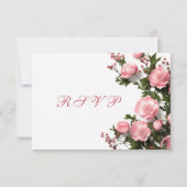 3D  Roses Wildflowers  Wedding RSVP Kaartje (Achterkant)