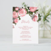 3D Roses Wildflowers White Informatiekaartje (Staand voorkant)