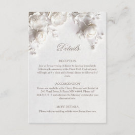 3D Roses Wildflowers White Informatiekaartje