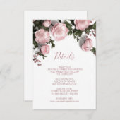 3D Roses Wildflowers White Informatiekaartje (Voorkant / Achterkant)