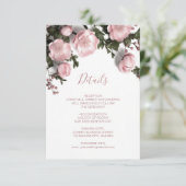 3D Roses Wildflowers White Informatiekaartje (Staand voorkant)