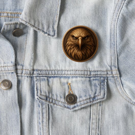 3D Royal Eagle Head Medallion Style Button (In situ)