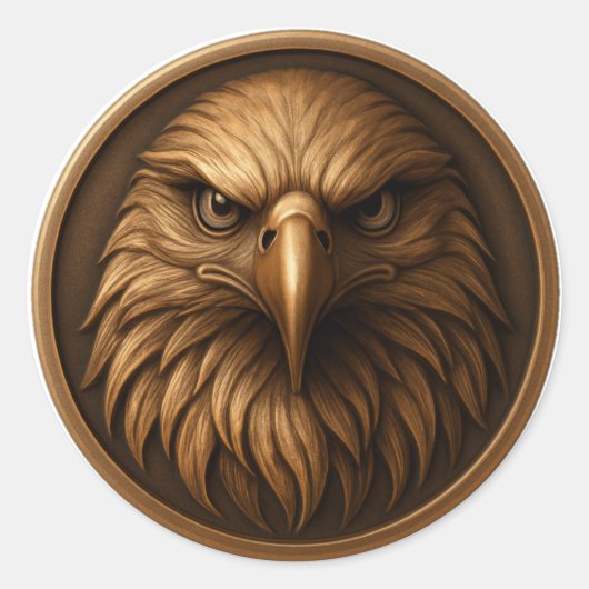 3D Royal Eagle Head Medallion Style Sticker (Voorkant)