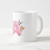 3D Roze Ballon Letter A Jumbo Mok (Voorkant rechts)