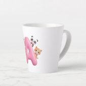 3D Roze Ballon Letter A Keramische Latte Mok (Rechterhoek)