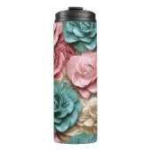 3D ROZE BLOEMEN EN ROZEN THERMOSBEKER (Voorkant)