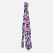 3D Roze Bloemen Stropdas (Achterkant)
