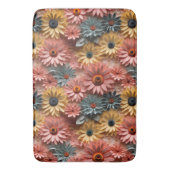 3d roze en blauwe madeliefjes Badmat (Voorkant Verticaal)