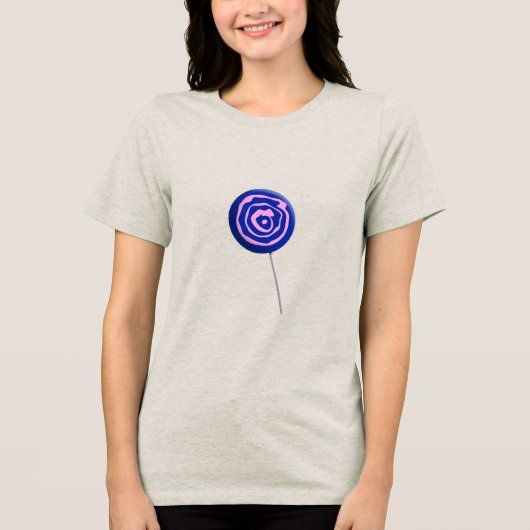3D roze gedraaide lolly Tri-Blend Shirt (Voorkant)