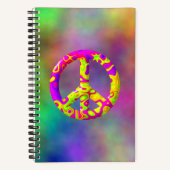 3D roze geel psychedelisch Vredessymbool op Plasma Notitieboek (Voorkant)
