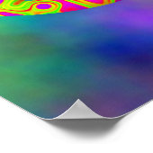 3D roze geel psychedelisch Vredessymbool op Plasma Poster (Hoek)