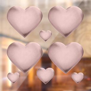 3D Roze Goud Folie Hart Liefde Trouw Medaille Raamsticker
