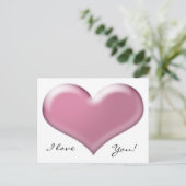 3D Roze hart Briefkaart (Staand voorkant)