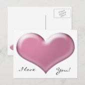 3D Roze hart Briefkaart (Voorkant / Achterkant)