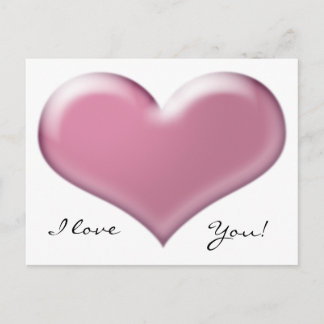 3D Roze hart Briefkaart
