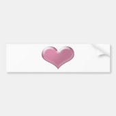 3D roze hart Bumpersticker (Voorkant)