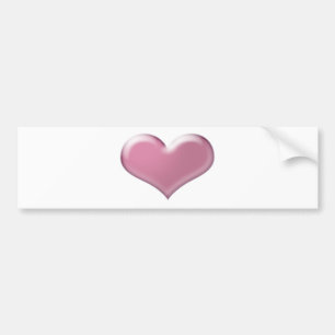 3D roze hart Bumpersticker