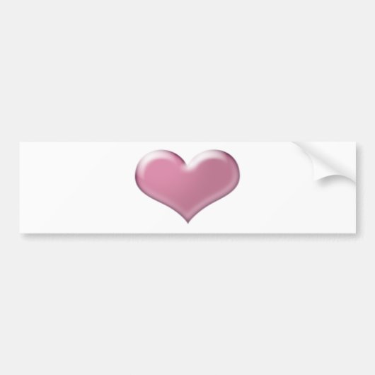 3D roze hart Bumpersticker (Voorkant)