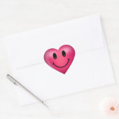 3D roze hart gelukkig Sticker (Envelop)
