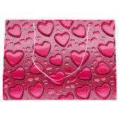 3D Roze Hart Glanzende Valentijn Grote Cadeautas (Voorkant)