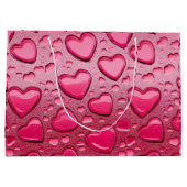 3D Roze Hart Glanzende Valentijn Grote Cadeautas (Achterkant)