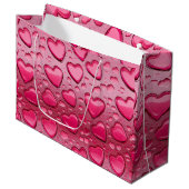 3D Roze Hart Glanzende Valentijn Grote Cadeautas (Voorkant Gekanteld)