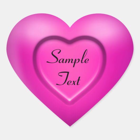 3D Roze Hart Sticker (Voorkant)