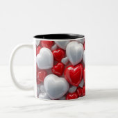 3D Roze hart Tweekleurige Koffiemok (Links)