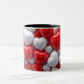 3D Roze hart Tweekleurige Koffiemok (Center)