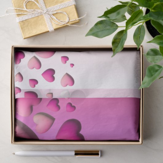 3D roze hartverwarmingen ontkoppeling van Valentij Tissuepapier (Geschenk)