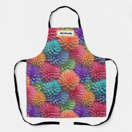 3D Roze Pastel Bloemen gepersonaliseerd Schort