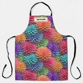 3D Roze Pastel Bloemen gepersonaliseerd Schort