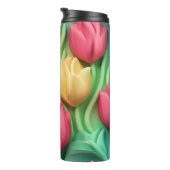 3D Roze Pastel Bloemen Thermosbeker (Geroteerd rechts)